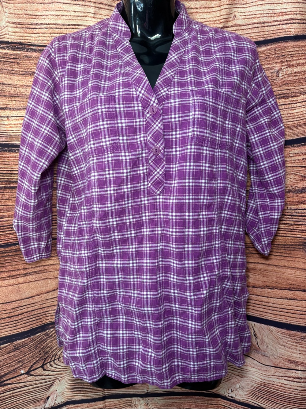 Columbia Purple Plaid Pullover Tunic